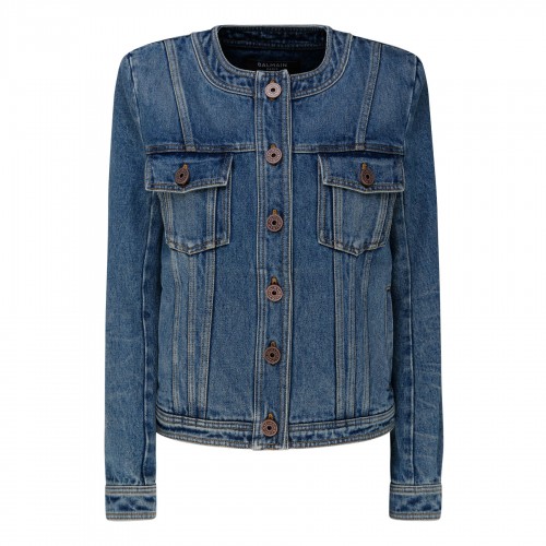 Short vest Balmain Blue size 40 IT in Denim - Jeans - 38878811