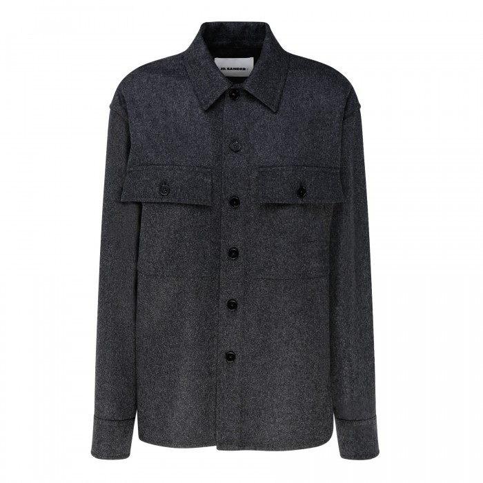 Gray knitted wool shirt