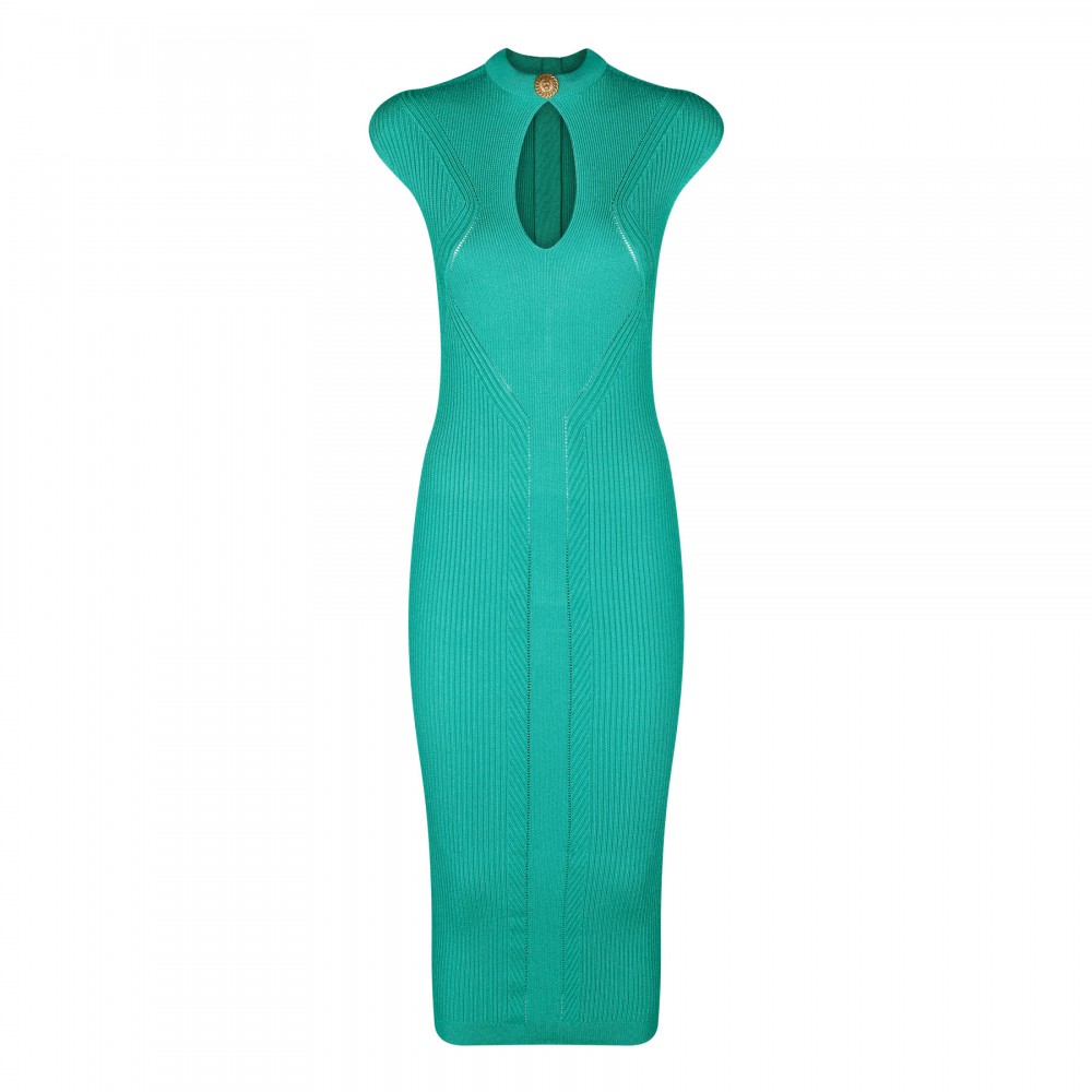 Jade green knit midi dress Le Noir Unconventional Luxury