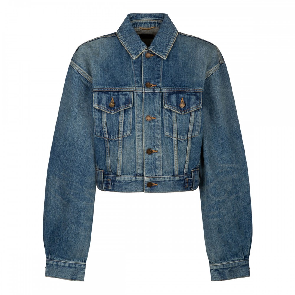 Blue denim crop jacket