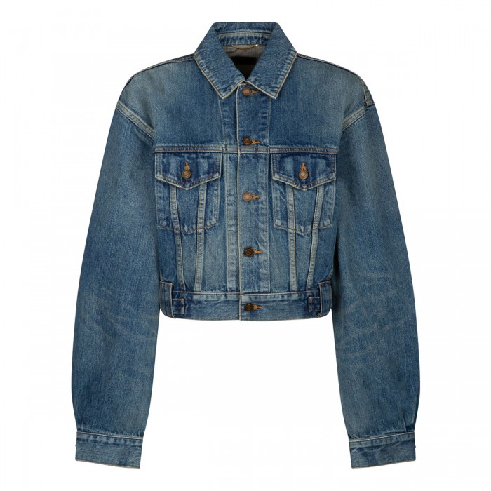 Blue denim crop jacket