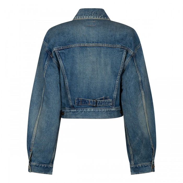 Blue denim crop jacket