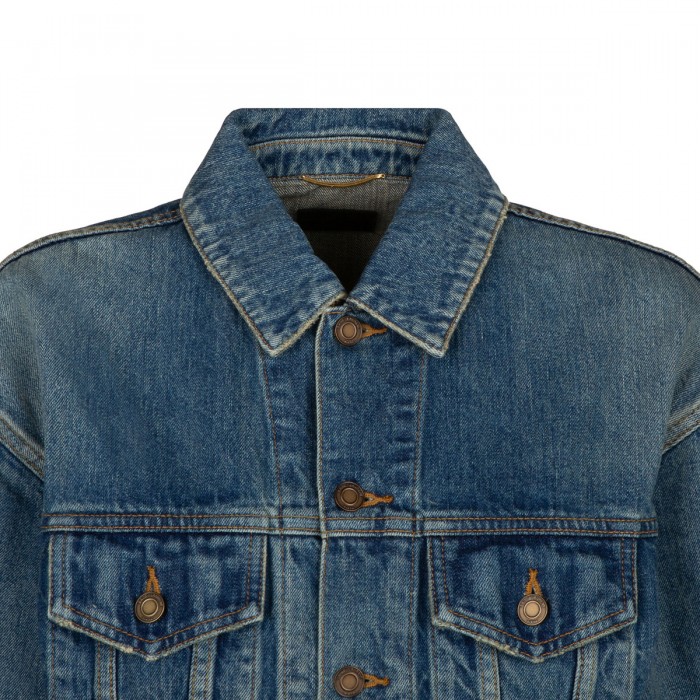 Blue denim crop jacket