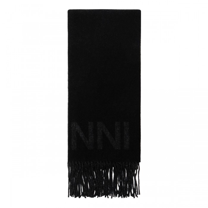 Fringed wool scarf