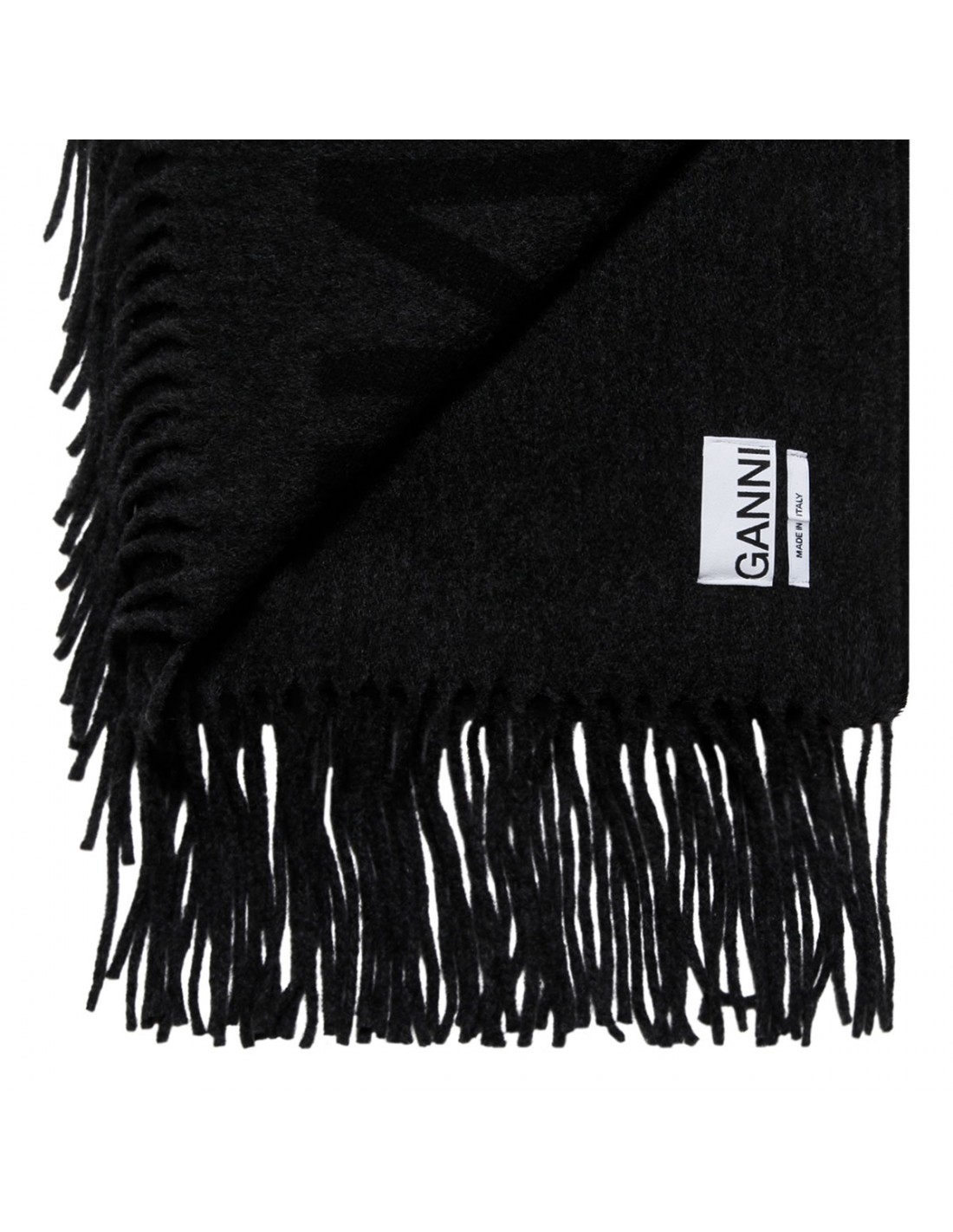 Fringed wool scarf