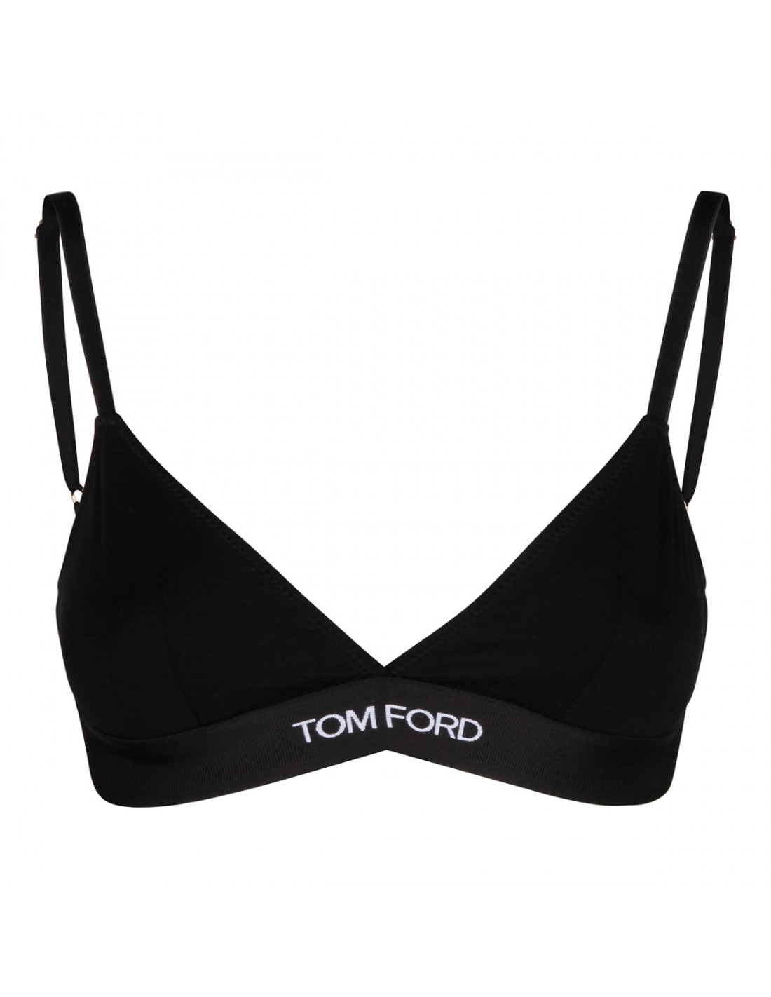 Black triangle-cup bra