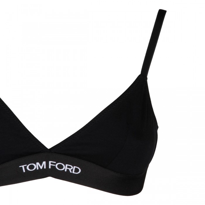 Black triangle-cup bra