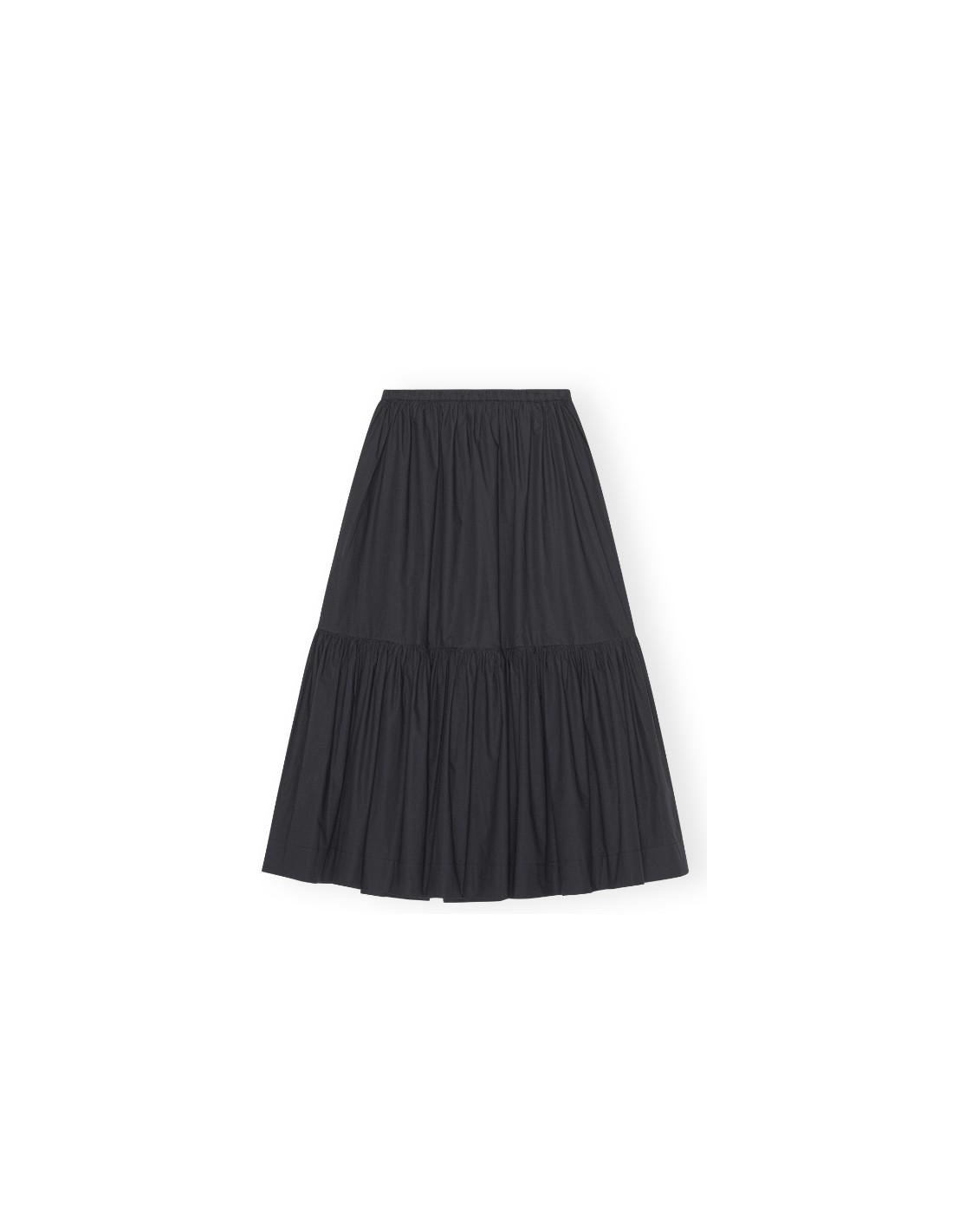 Poplin maxi flounce skirt