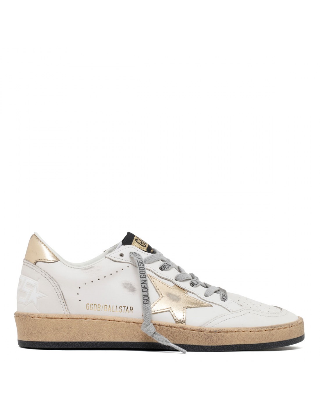 BallStar white and gold sneakers