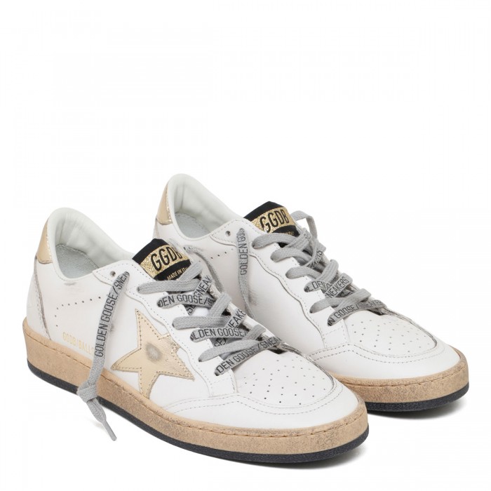 BallStar white and gold sneakers