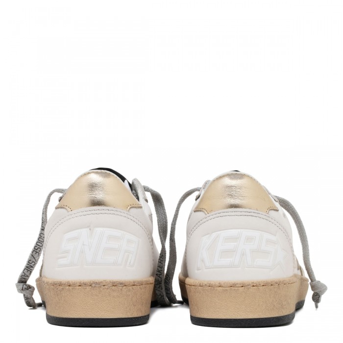 BallStar white and gold sneakers