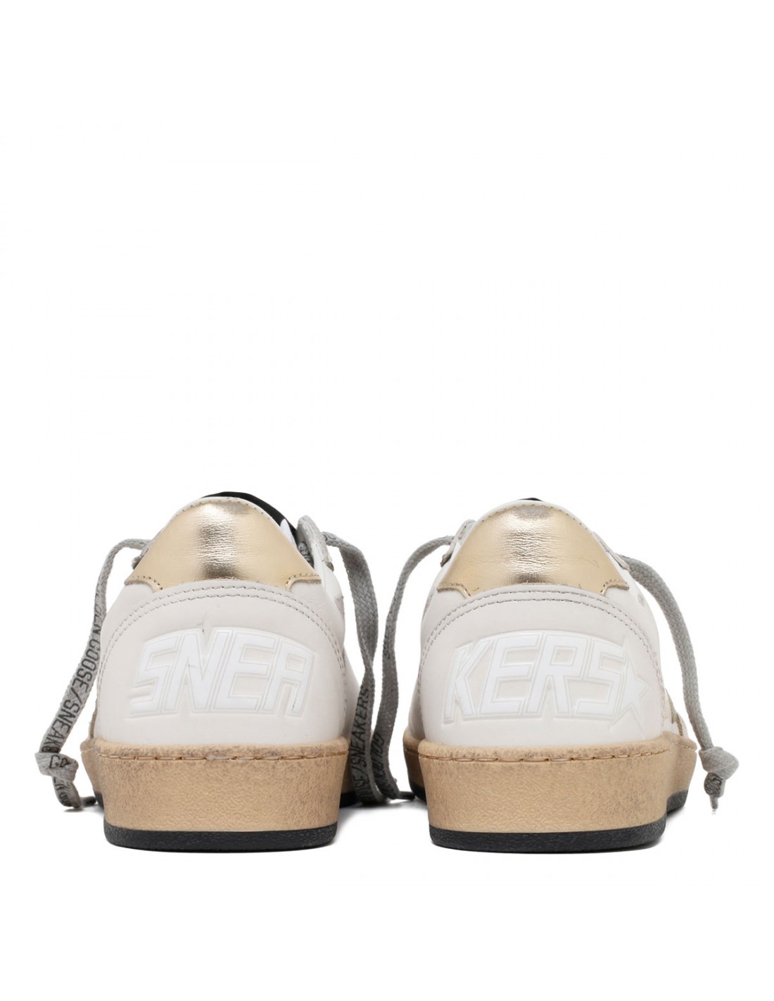 BallStar white and gold sneakers