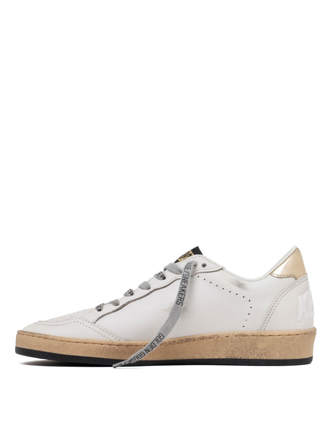 BallStar white and gold sneakers