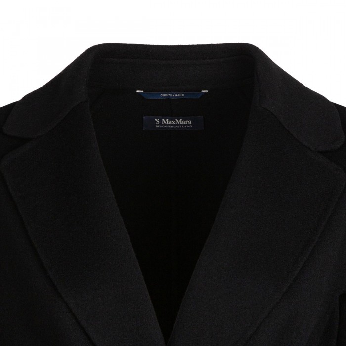 Esturia black virgin wool coat