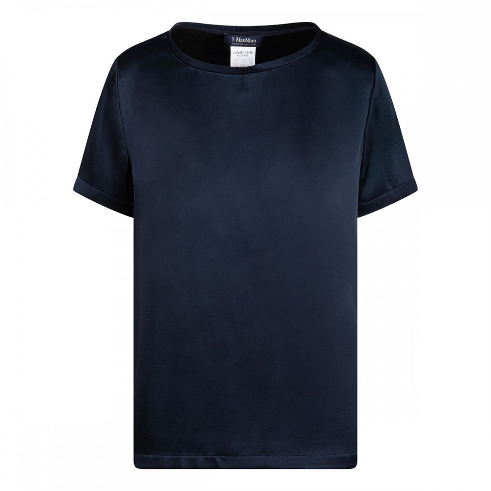 Midnight blue satin T-shirt