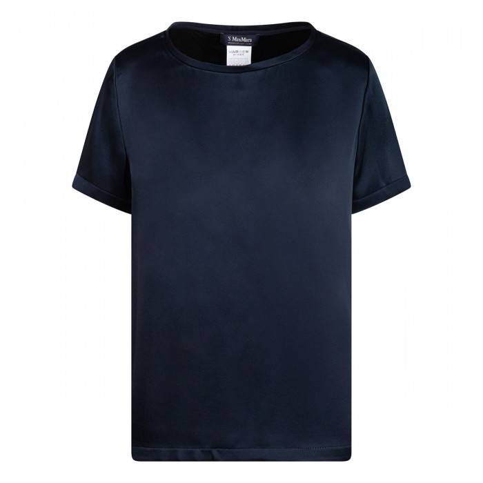 Midnight blue satin T-shirt