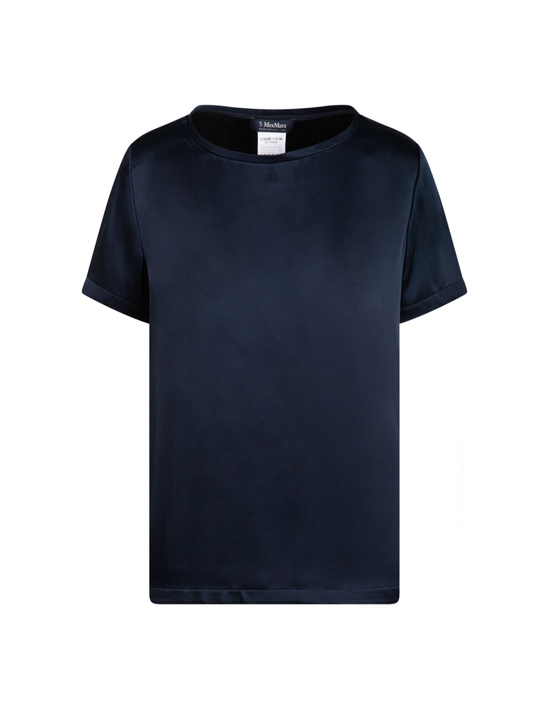 Midnight blue satin T-shirt