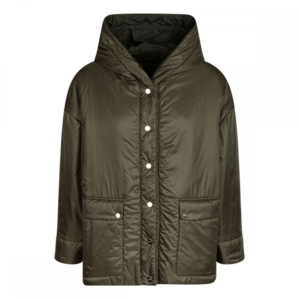 Water-resistant canvas hooded jacket