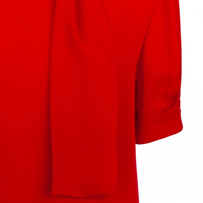 Red silk georgette top