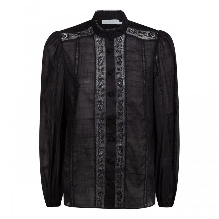 Halliday lace trim shirt