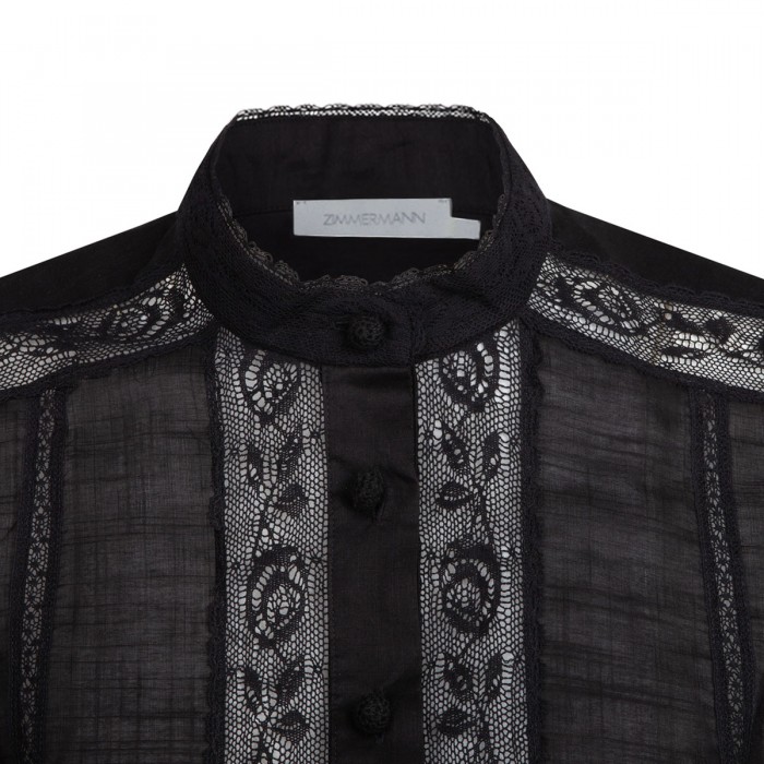 Halliday lace trim shirt