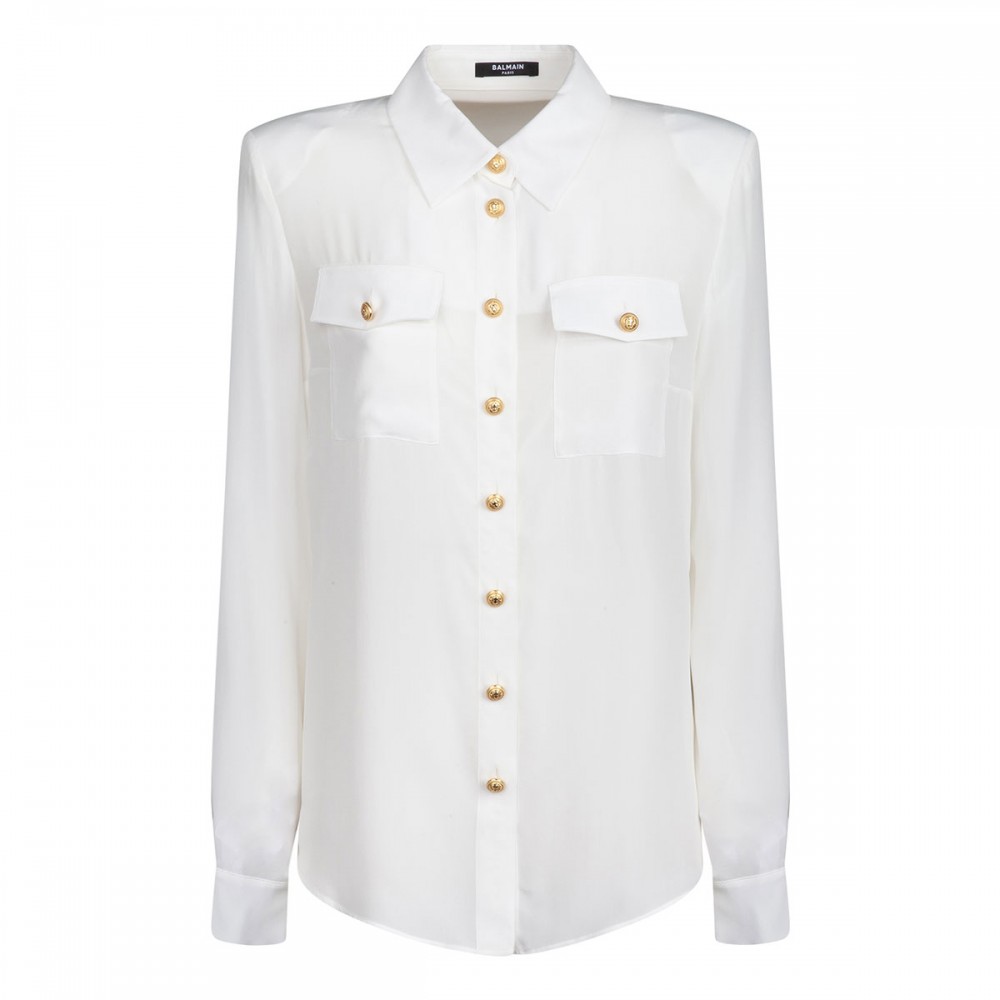 White crepe de chine shirt