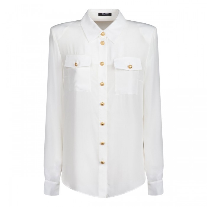 White crepe de chine shirt