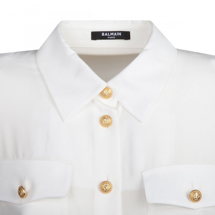 White crepe de chine shirt