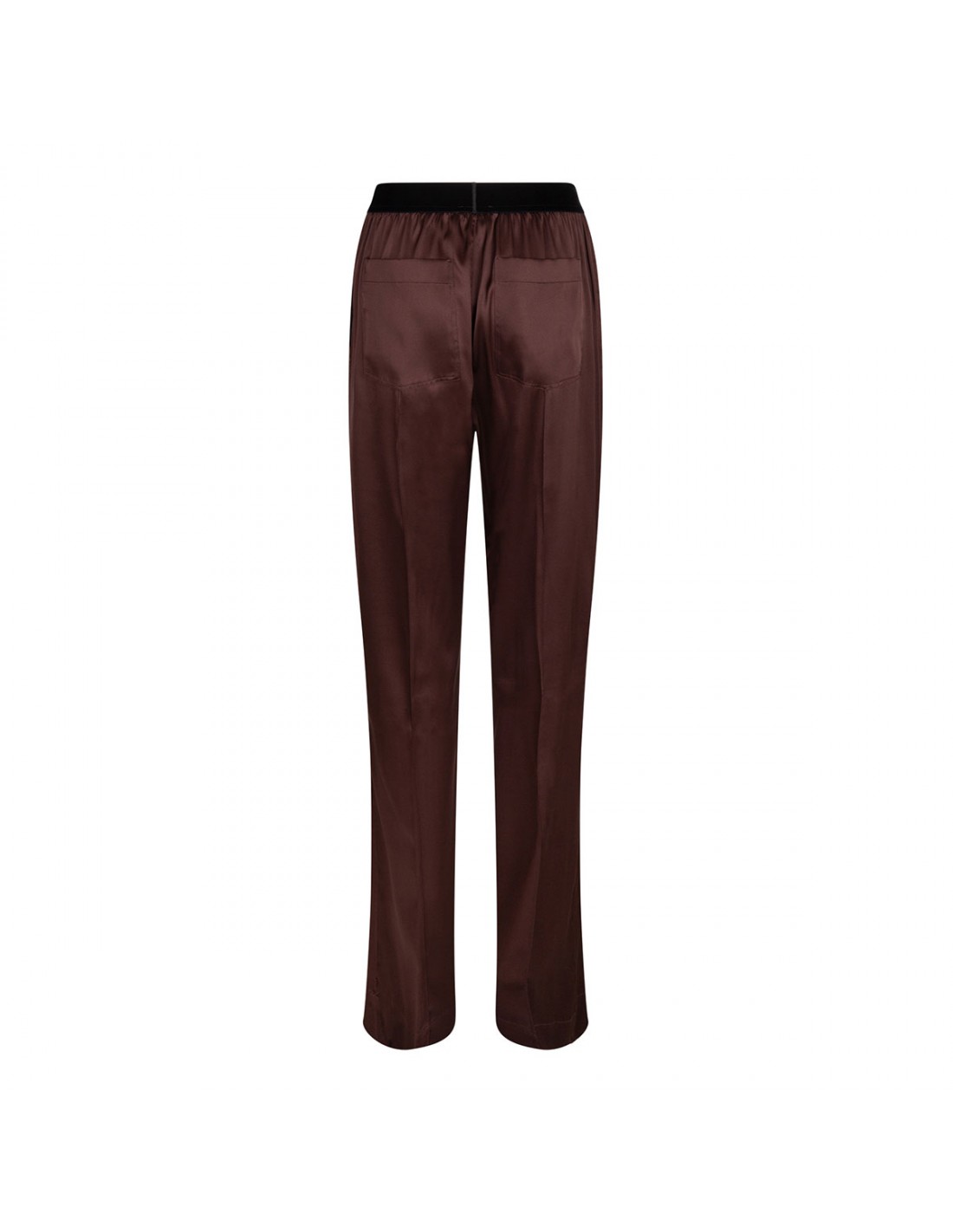 Dark brown silk satin pants