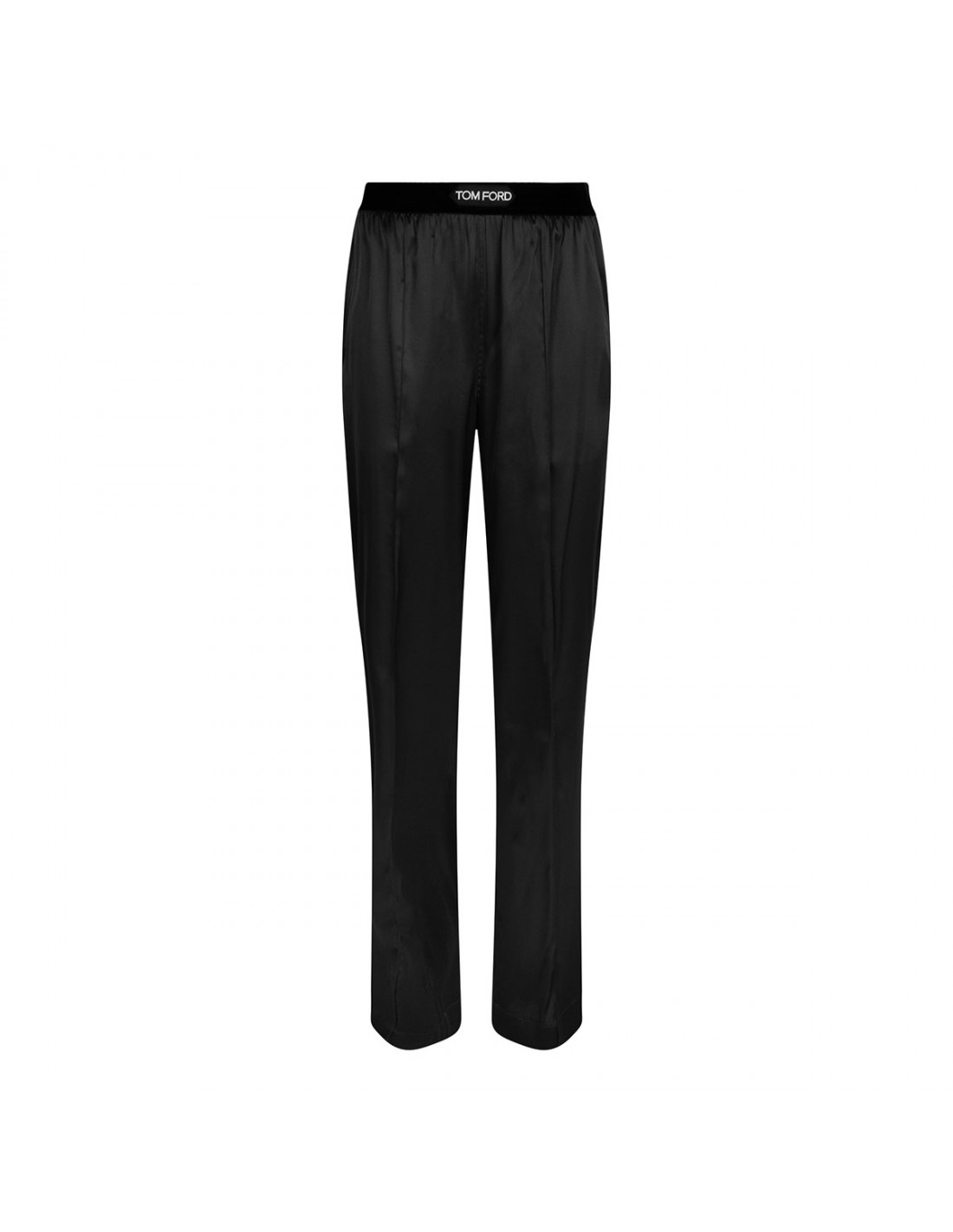 Black silk satin pants