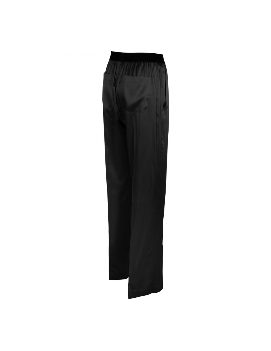 Black silk satin pants