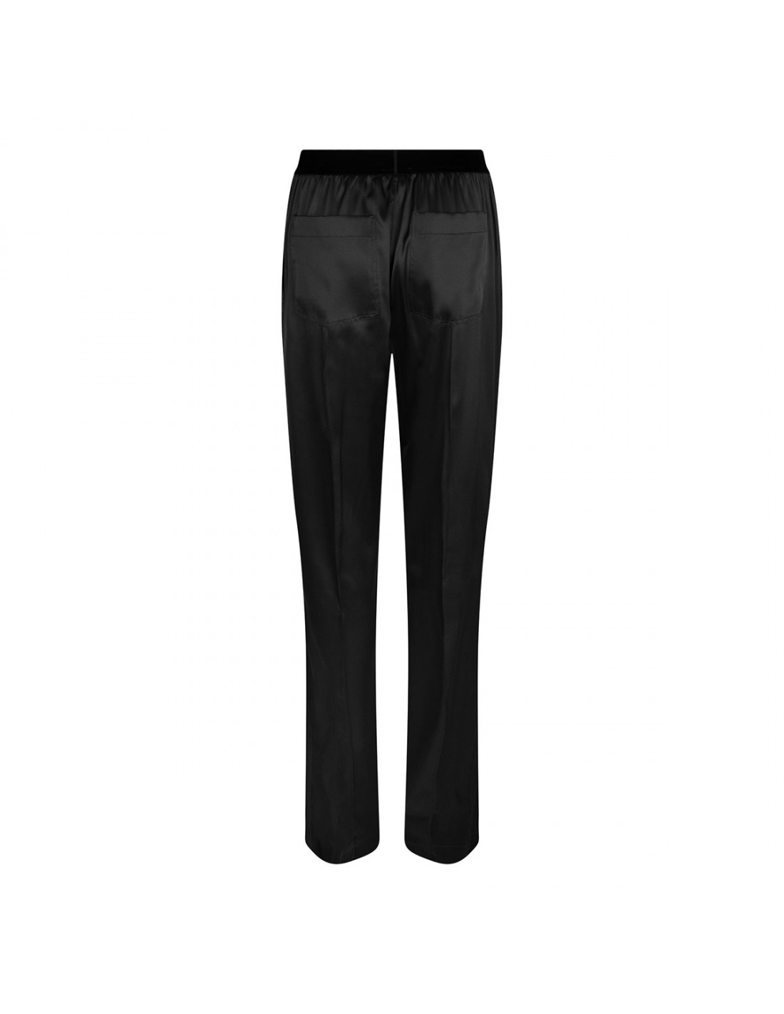 Black silk satin pants