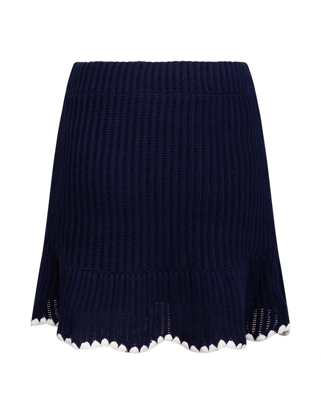 Navy crochet contrast trim mini skirt