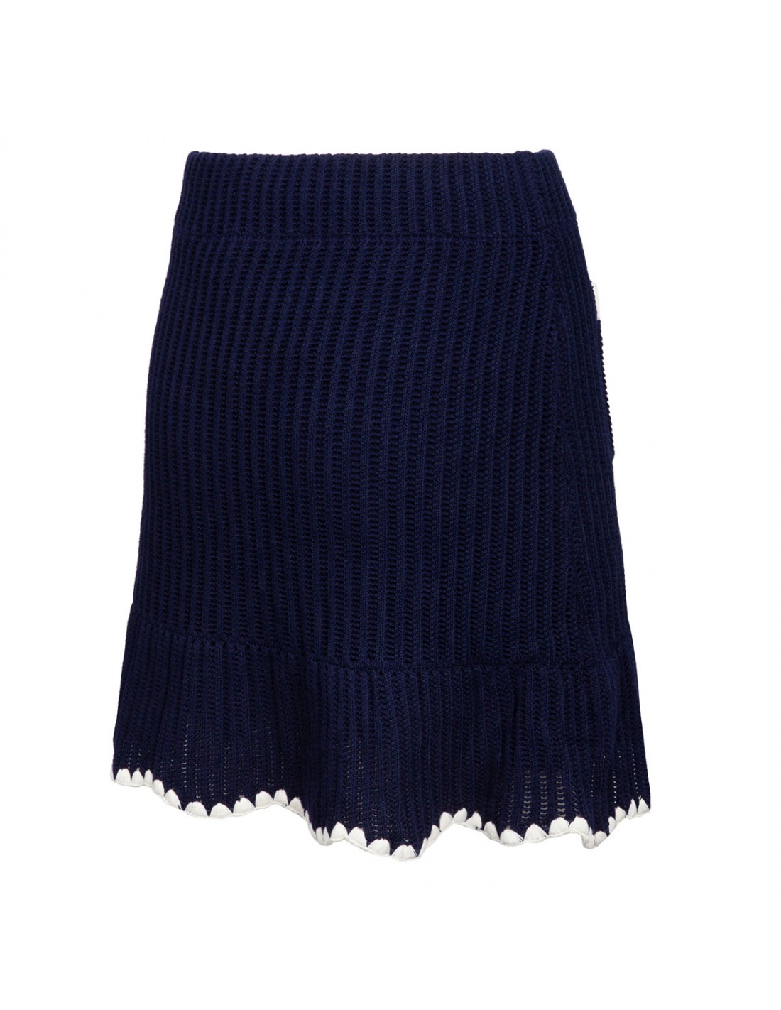 Navy crochet contrast trim mini skirt