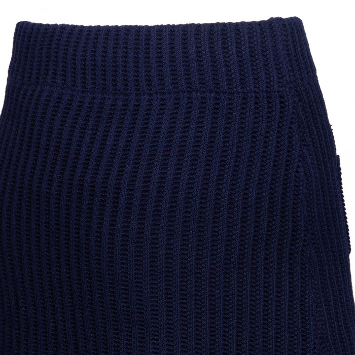 Navy crochet contrast trim mini skirt