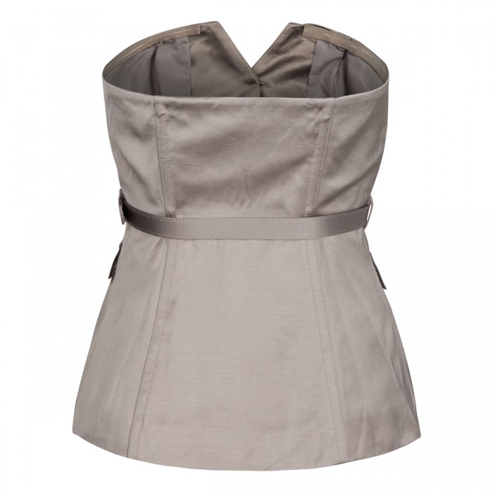 Taupe satin corset top