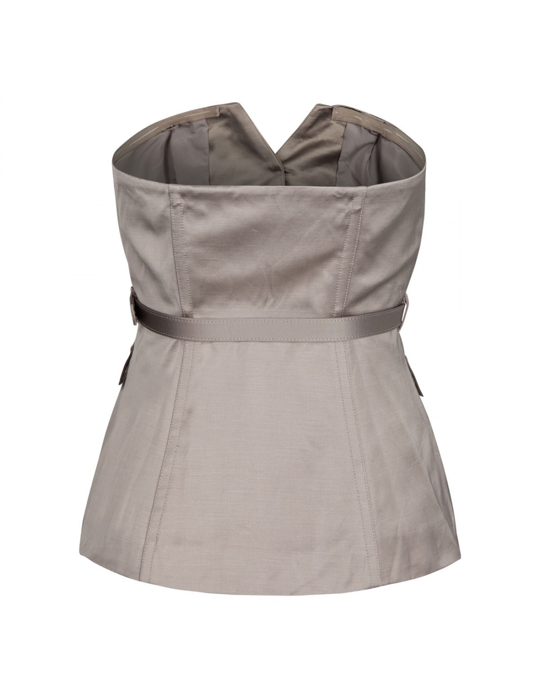 Taupe satin corset top