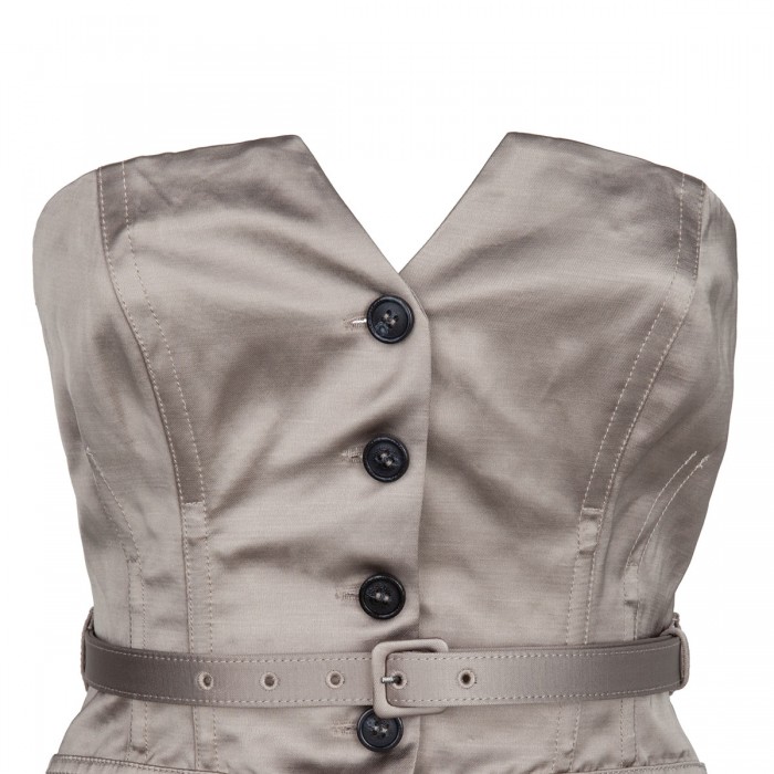 Taupe satin corset top