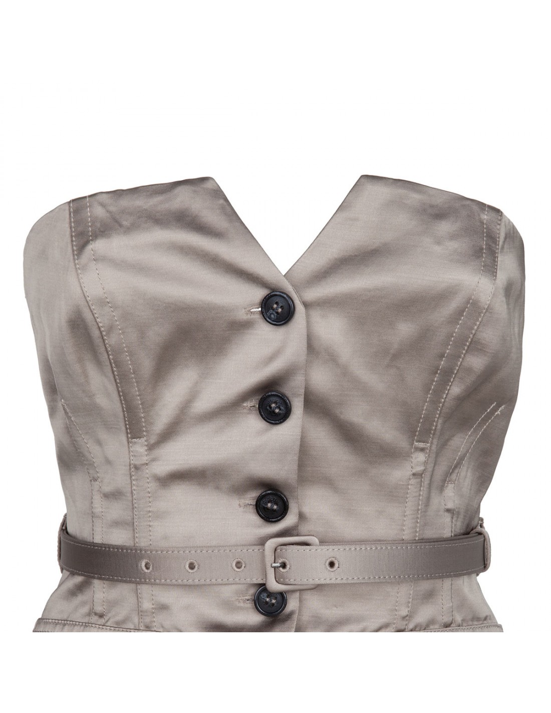 Taupe satin corset top