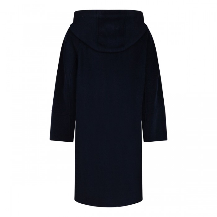 Hooded midnight blue coat