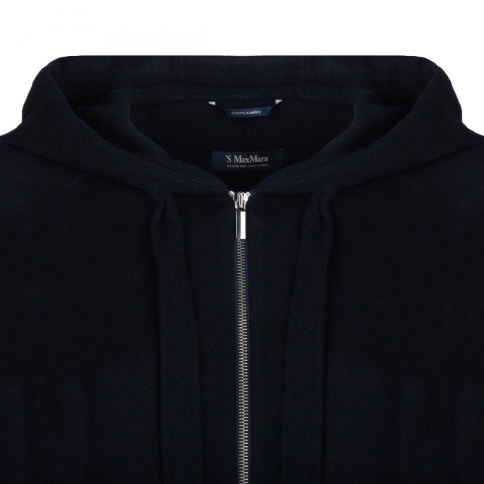 Hooded midnight blue coat