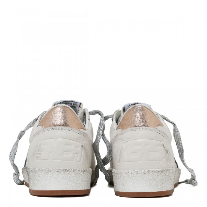 BallStar white and peach sneakers