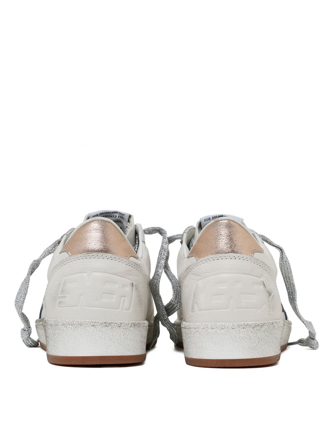 BallStar white and peach sneakers