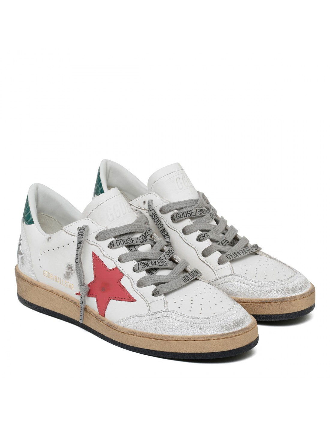 BallStar white and green sneakers