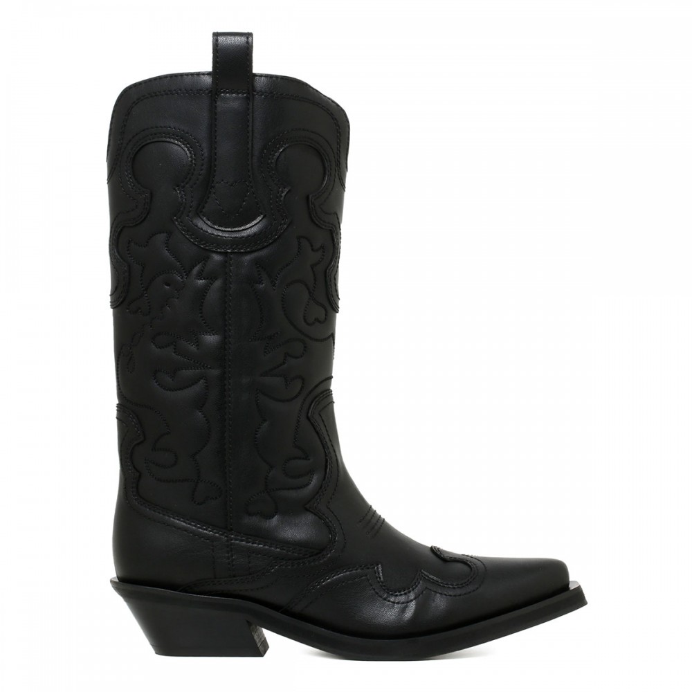 Black mid Western boots