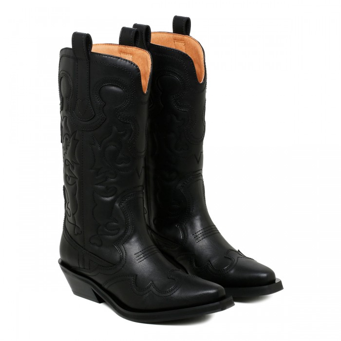 Black mid Western boots