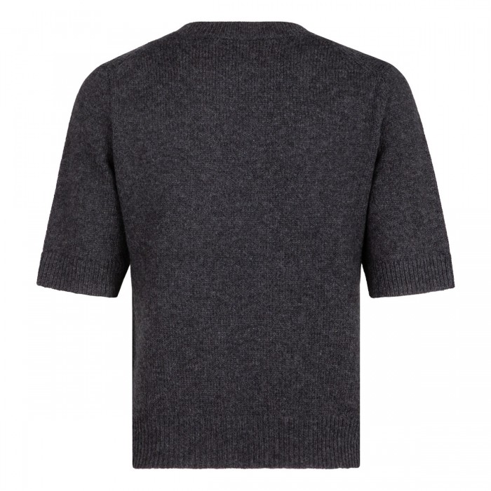 Charcoal-hue wool and cashmere top