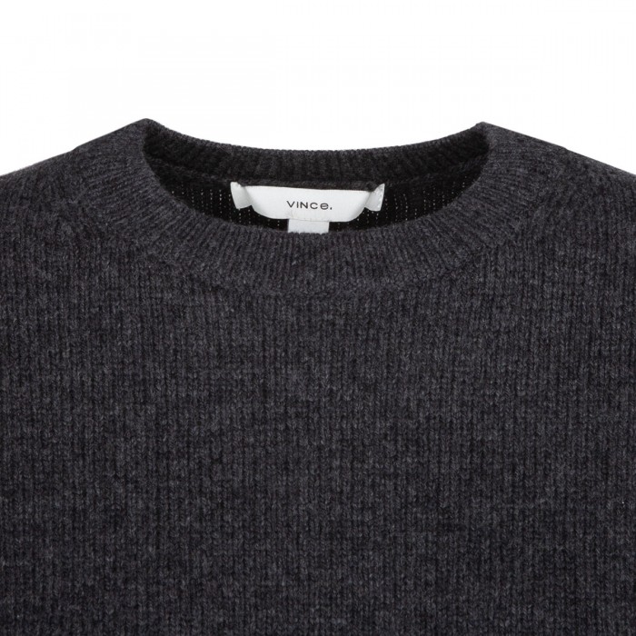 Charcoal-hue wool and cashmere top