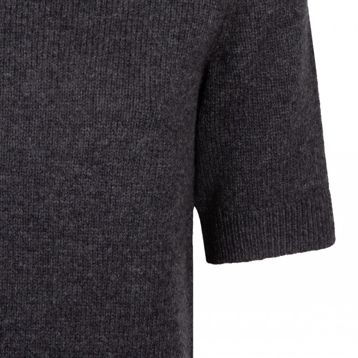 Charcoal-hue wool and cashmere top