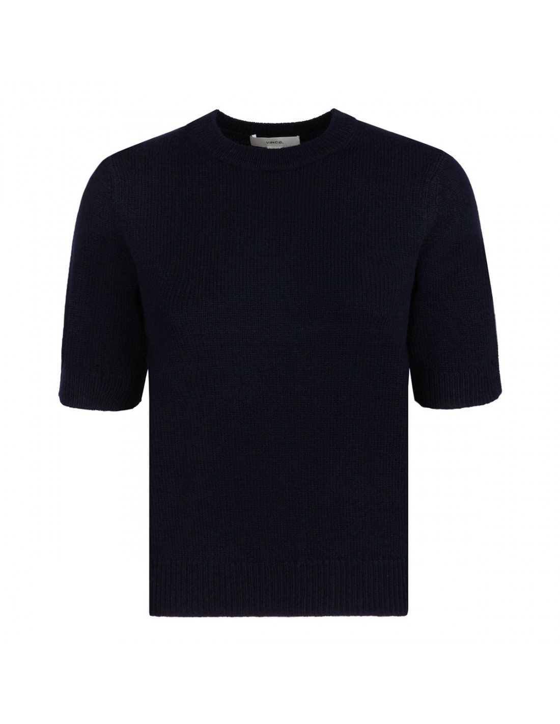 Marine blue wool and cashmere top